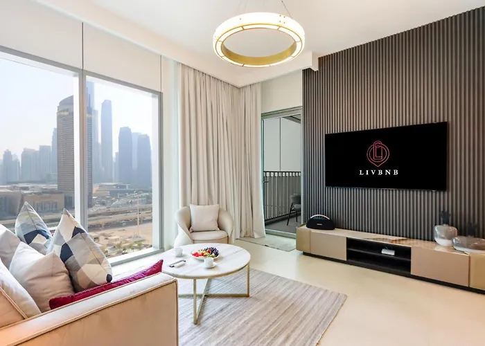 Livbnb Suites - Lavish 2Br W/ Burj Khalifa Views & Near Dubai Mall